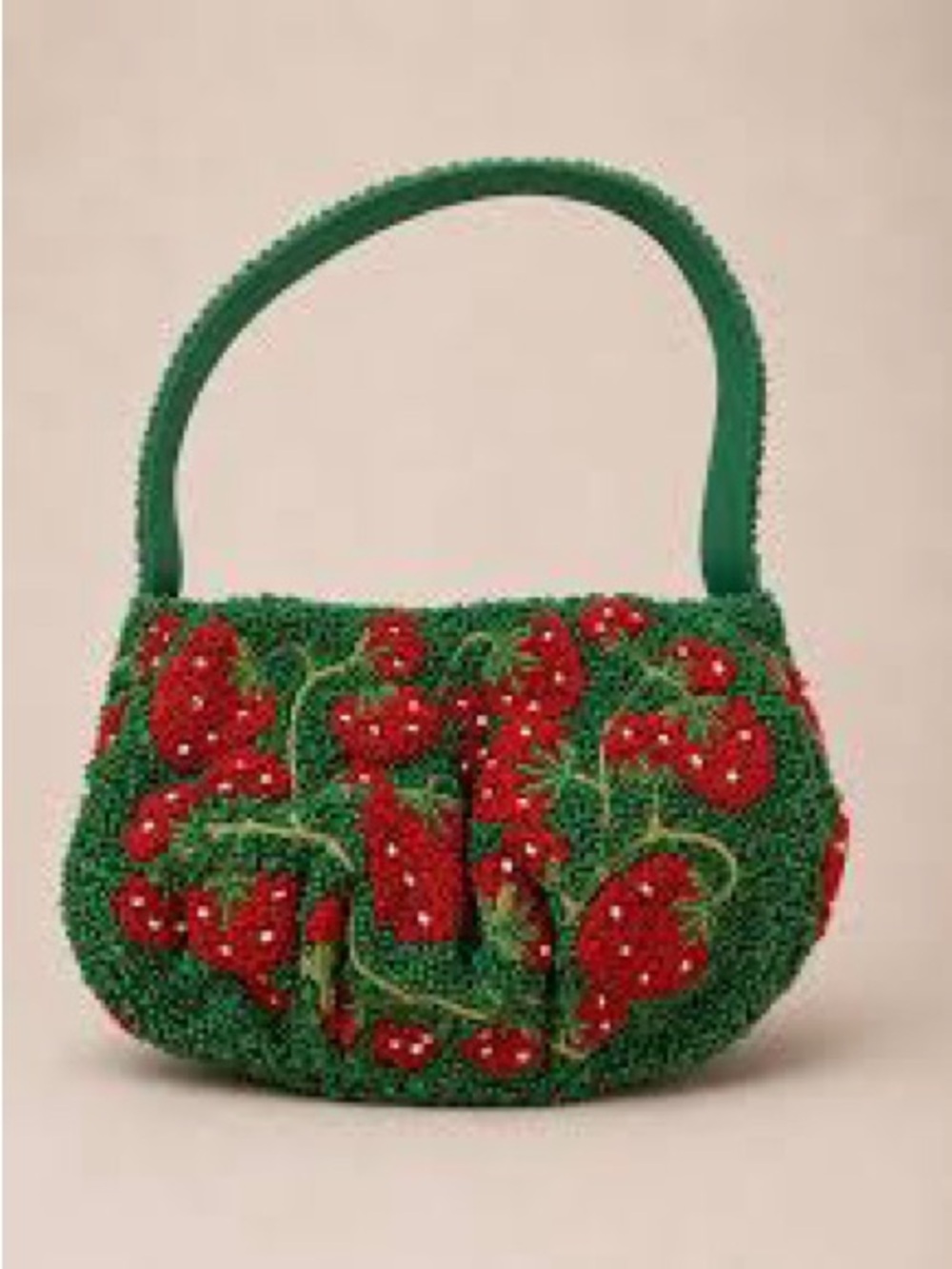 NWT BEADED STRAWBERRY HANDBAG